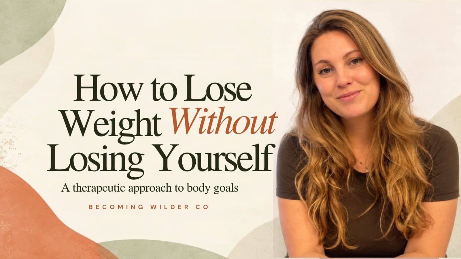 Tiia beside the course title: How to Lose Weight Without Losing Yourself, a therapeutic approach to body goals